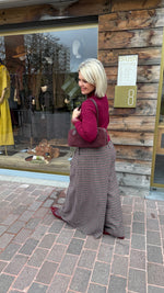 Afbeelding in Gallery-weergave laden, Ruiten broek/ MANON/ bordeaux
