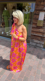 Afbeelding in Gallery-weergave laden, Satinlook jurk/ asymmetrisch/ JULIENNE

