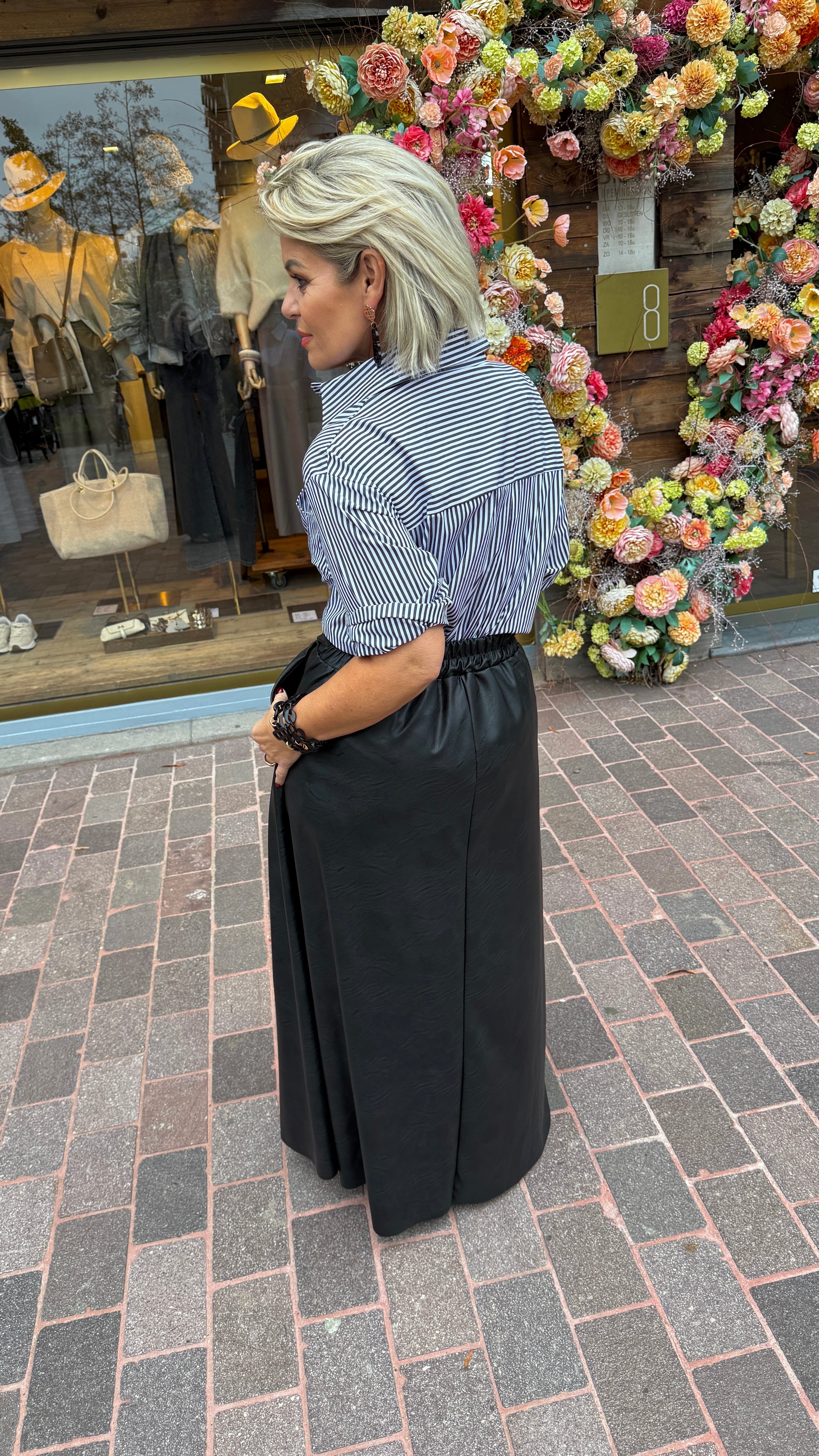 Rok/ zwart/leatherlook/ JACLYN