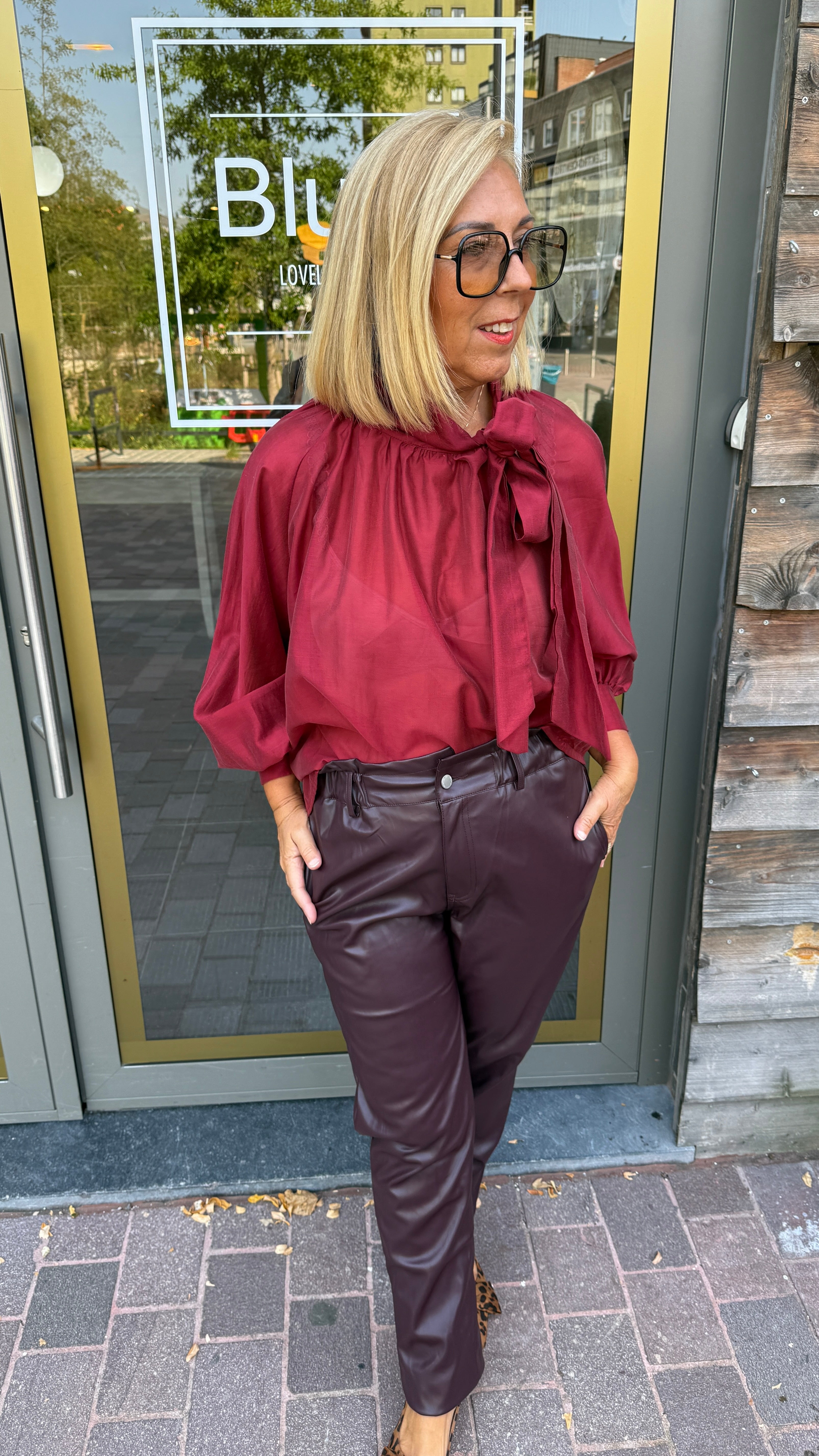 Bordeaux hemd strik/JOLIEN