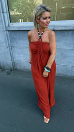 Afbeelding in Gallery-weergave laden, Jurk met kralen/ terracotta /FLORENCE
