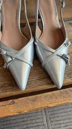 Afbeelding in Gallery-weergave laden, Slingback/ metallic zilver/JANE
