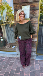Afbeelding in Gallery-weergave laden, Joggingbroek/ Leopard/ burgundy

