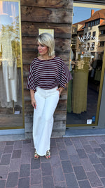 Afbeelding in Gallery-weergave laden, T-shirt met v-hals/streep/DAAN
