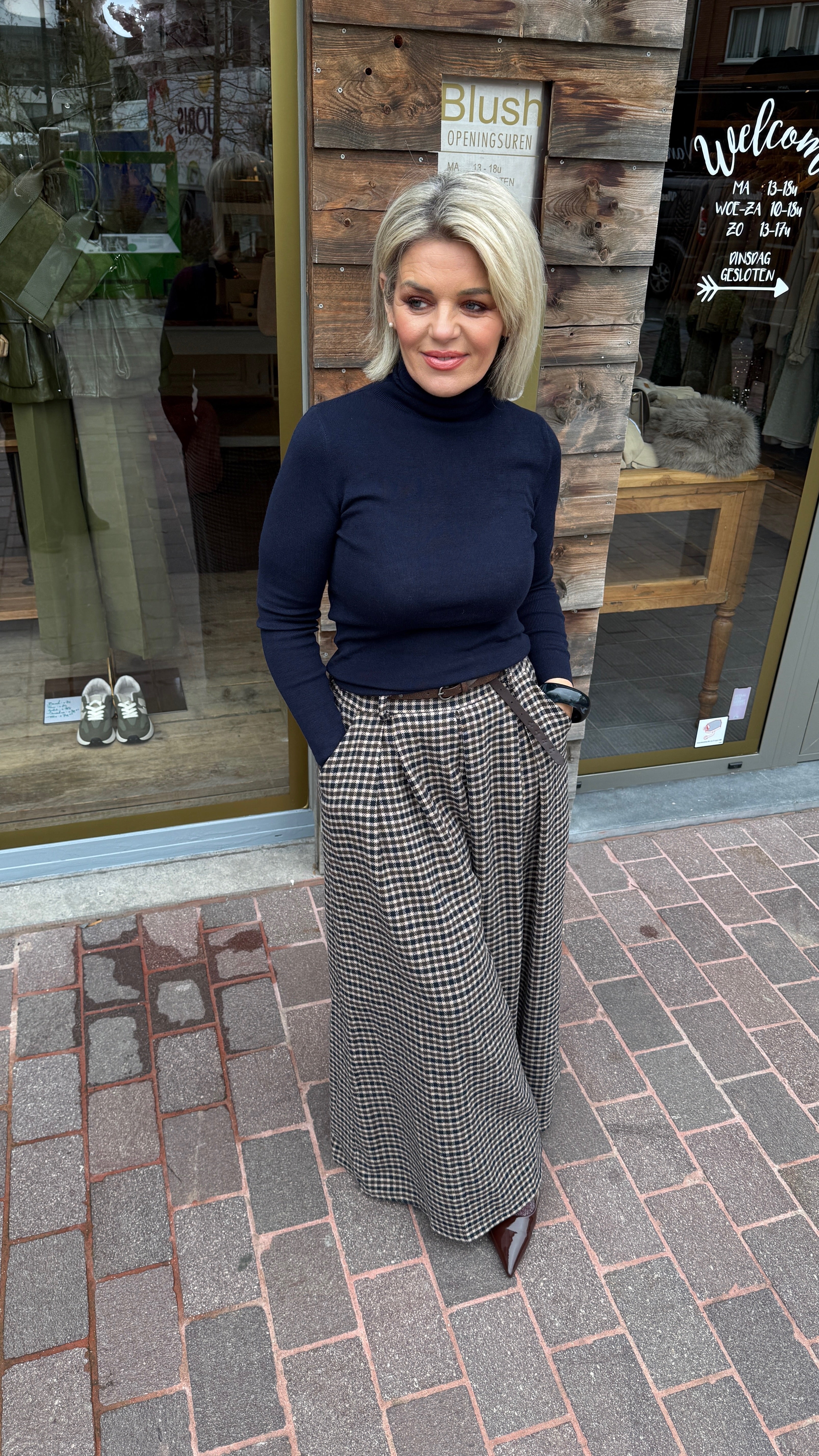 Ruiten broek/ MANON/ blauw