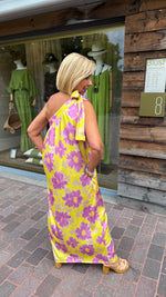 Afbeelding in Gallery-weergave laden, Satinlook jurk/ asymmetrisch/JULIENNE
