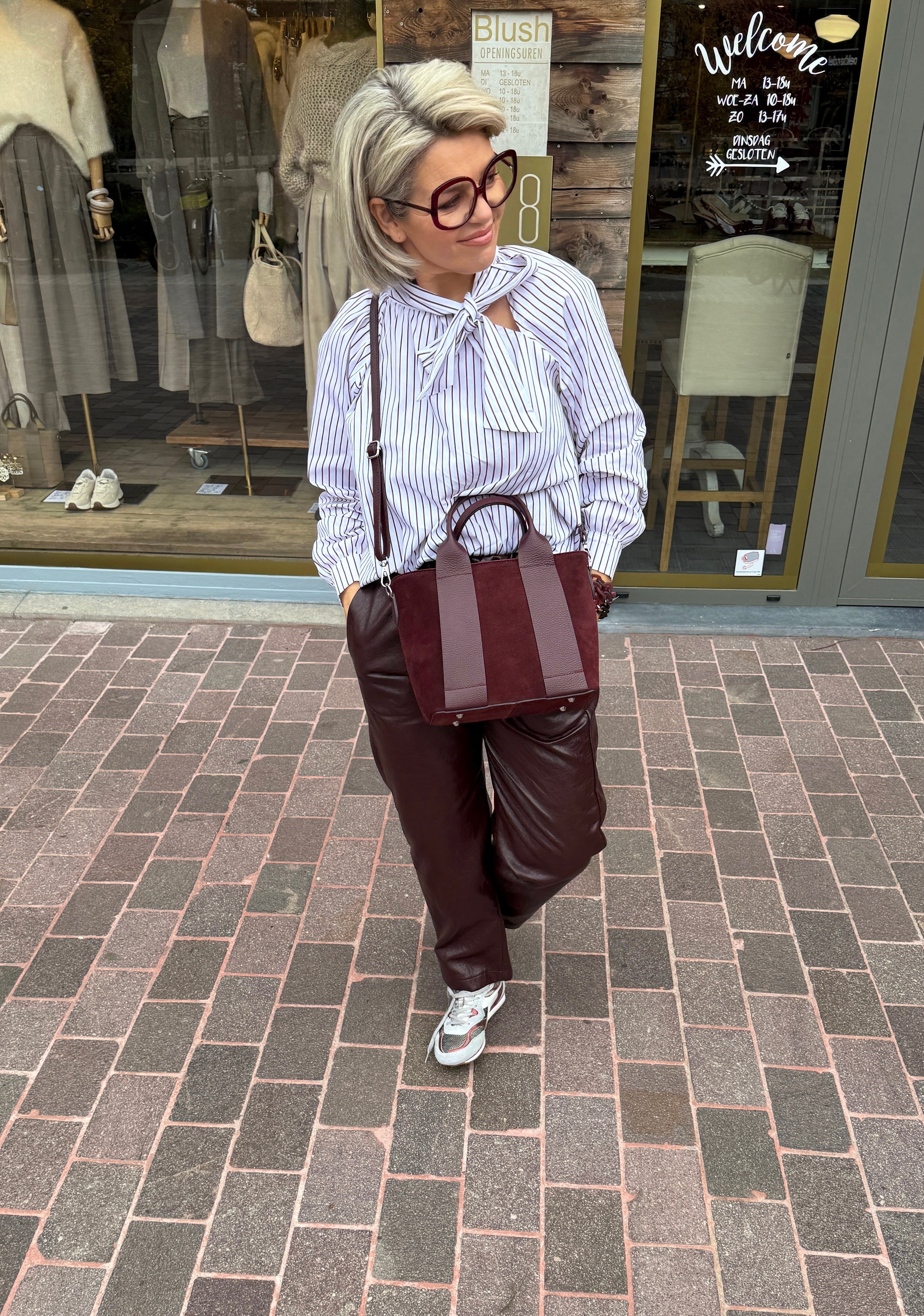 Broek/burgundy/ BLACK ROSE