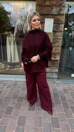 Afbeelding in Gallery-weergave laden, Poncho/ jas/wol/bordeaux/COLETTE
