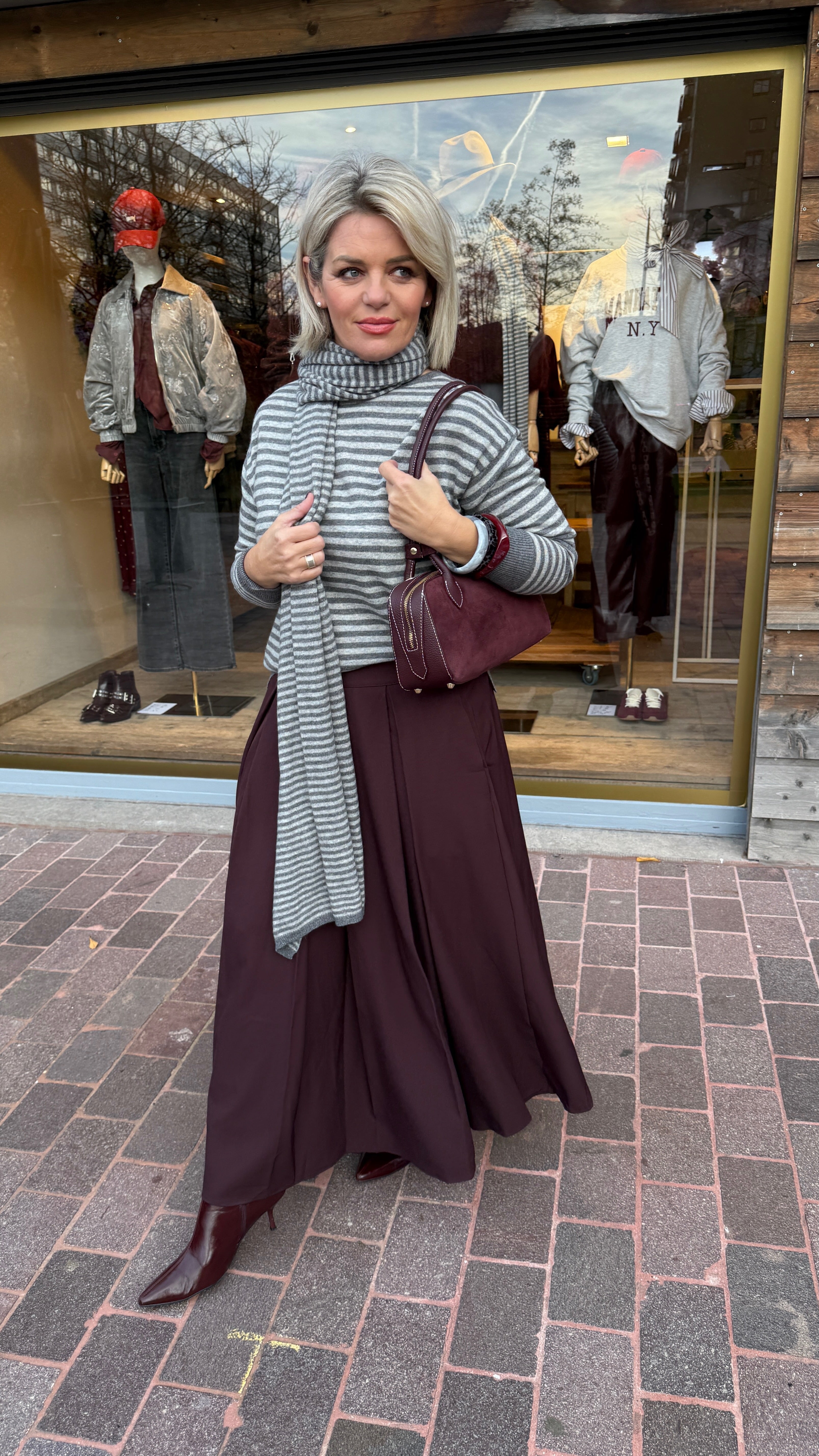 Trui streep/ MILLE/ grijs