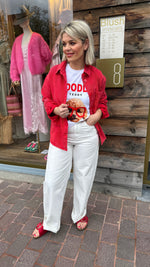 Afbeelding in Gallery-weergave laden, Jeanshemd/ rood/ FÉLINE
