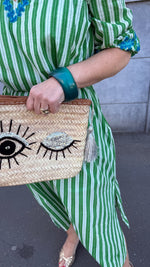 Afbeelding in Gallery-weergave laden, Jurk/streep/ groen/GHILAINE
