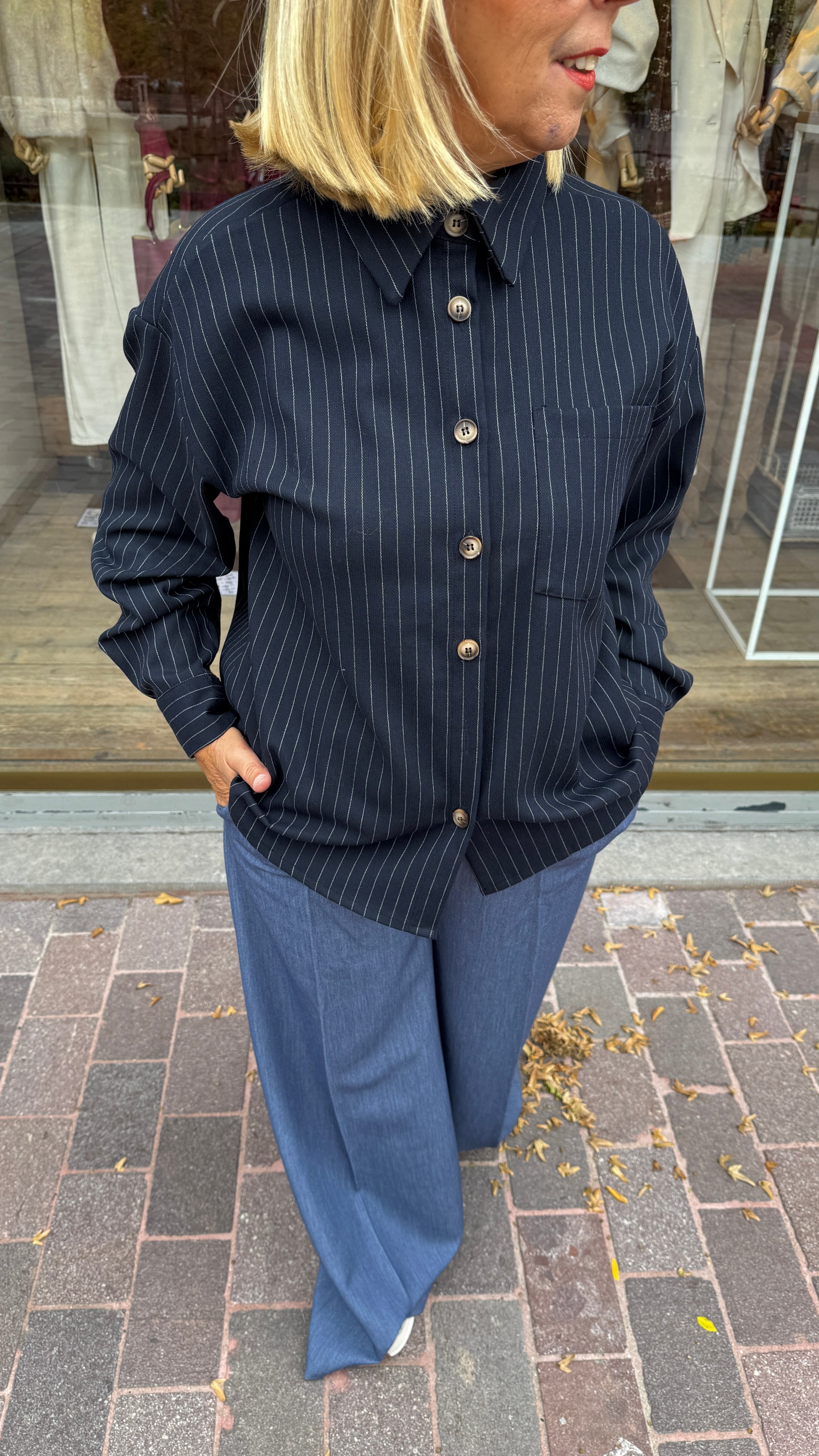 Hemd streep/ BLACK ROSE