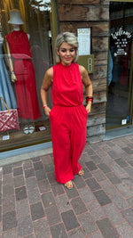 Afbeelding in Gallery-weergave laden, Jumpsuit/ rood/ CLAIRE
