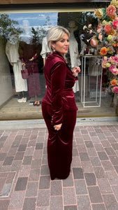 Velvet broek/MILA/ bordeaux
