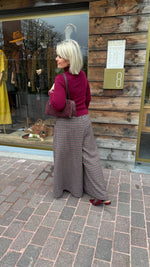 Afbeelding in Gallery-weergave laden, Ruiten broek/ MANON/ bordeaux
