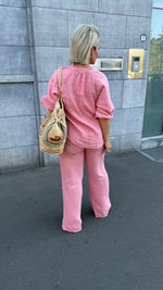 Afbeelding in Gallery-weergave laden, Linnen broek/ poederroze/ FELIA
