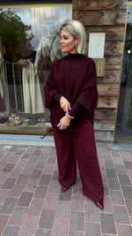 Afbeelding in Gallery-weergave laden, Poncho/ jas/wol/bordeaux/COLETTE
