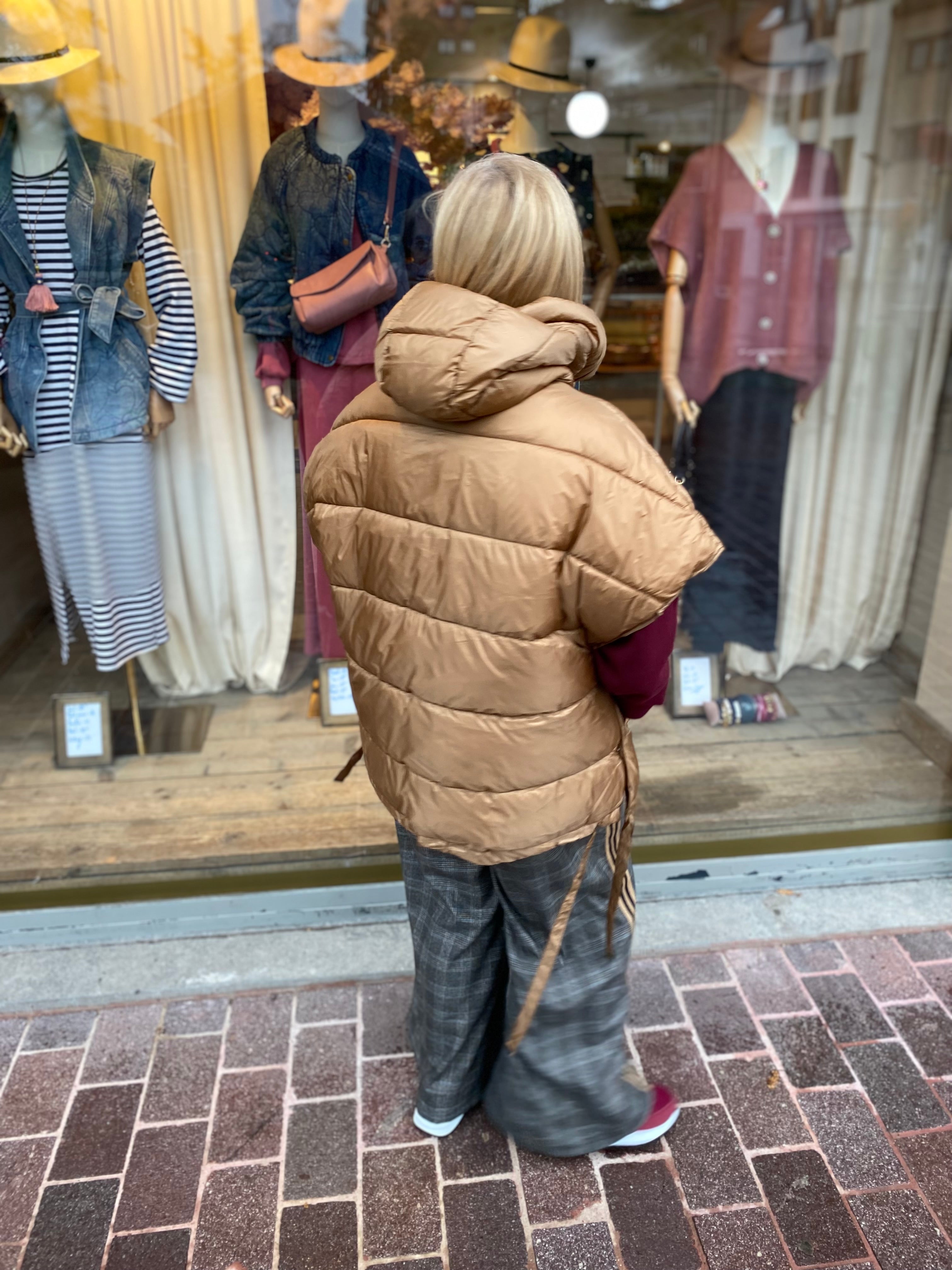 Broek met ruit en zijstreep camel/ ZARAH