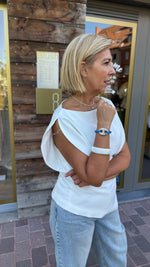 Afbeelding in Gallery-weergave laden, Witte top/ asymmetrisch/ ANN
