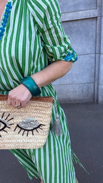 Afbeelding in Gallery-weergave laden, Jurk/streep/ groen/GHILAINE
