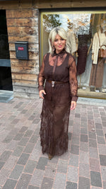 Afbeelding in Gallery-weergave laden, Rok/ kant/bruin/ LINDE
