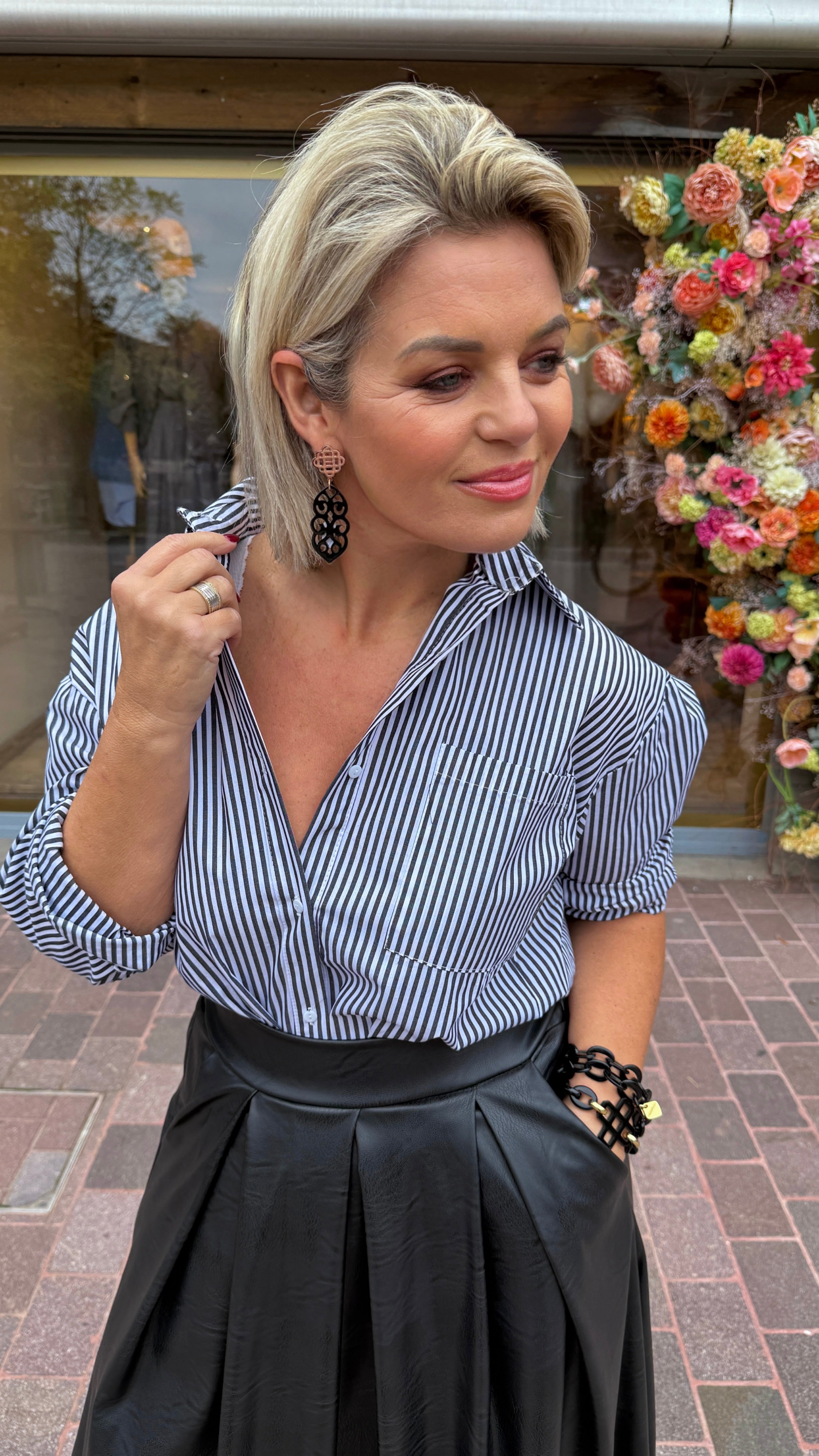 Rok/ zwart/leatherlook/ JACLYN