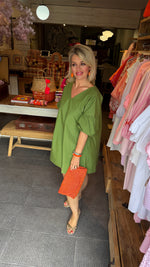 Afbeelding in Gallery-weergave laden, Jurk/ pofmouw/ groen/ NANCE
