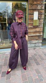 Afbeelding in Gallery-weergave laden, Broek ruit/ bordeaux/ JILL
