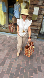 Afbeelding in Gallery-weergave laden, Broek/streep/camel/GUSTA
