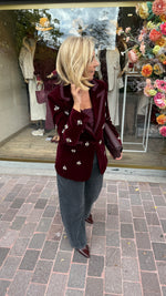 Afbeelding in Gallery-weergave laden, Velvet blazer met steentjes/ LEANNE
