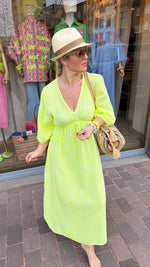 Afbeelding in Gallery-weergave laden, Maxidress/ fluogeel/ MAXIME
