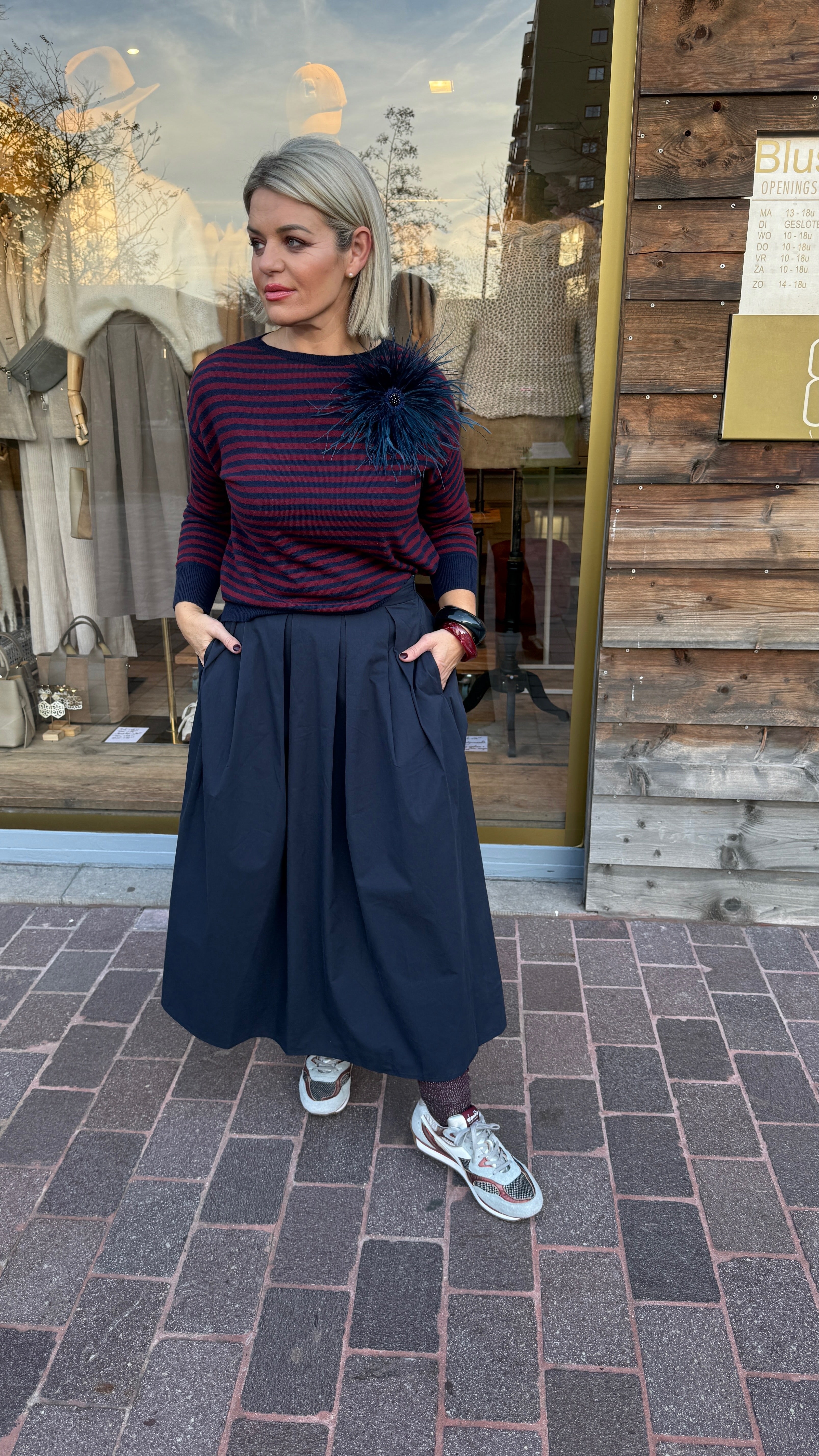 Trui/ bordeaux-blauw/MILLE