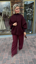 Afbeelding in Gallery-weergave laden, Poncho/ jas/wol/bordeaux/COLETTE
