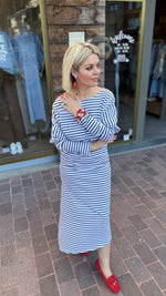 Afbeelding in Gallery-weergave laden, Jurk streep/ blauw/ ALLY
