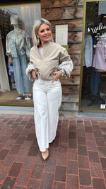 Afbeelding in Gallery-weergave laden, Bomber beige/kant/ANAĪS
