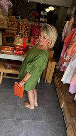 Afbeelding in Gallery-weergave laden, Jurk/ pofmouw/ groen/ NANCE
