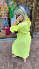 Afbeelding in Gallery-weergave laden, Maxidress/ fluogeel/ MAXIME
