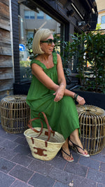 Afbeelding in Gallery-weergave laden, Linnen jurk/ groen/JULIETTE
