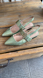 Afbeelding in Gallery-weergave laden, Slingback/ metallic groen/ JACKY
