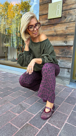 Afbeelding in Gallery-weergave laden, Joggingbroek/ Leopard/ burgundy
