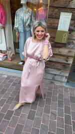 Afbeelding in Gallery-weergave laden, Satinlook jurk/ pastelroze/NORA
