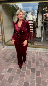 Velvet broek/MILA/ bordeaux