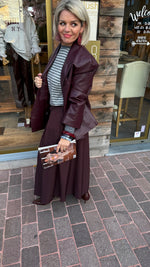 Afbeelding in Gallery-weergave laden, Lederlook jas/ bordeaux/LIES
