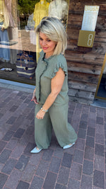 Afbeelding in Gallery-weergave laden, Broek/ linnen/ groen/ MICHA
