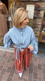 Afbeelding in Gallery-weergave laden, Jeanshemd kort/ JANA
