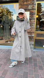 Afbeelding in Gallery-weergave laden, Jas met kap/ taupe/ MARIE
