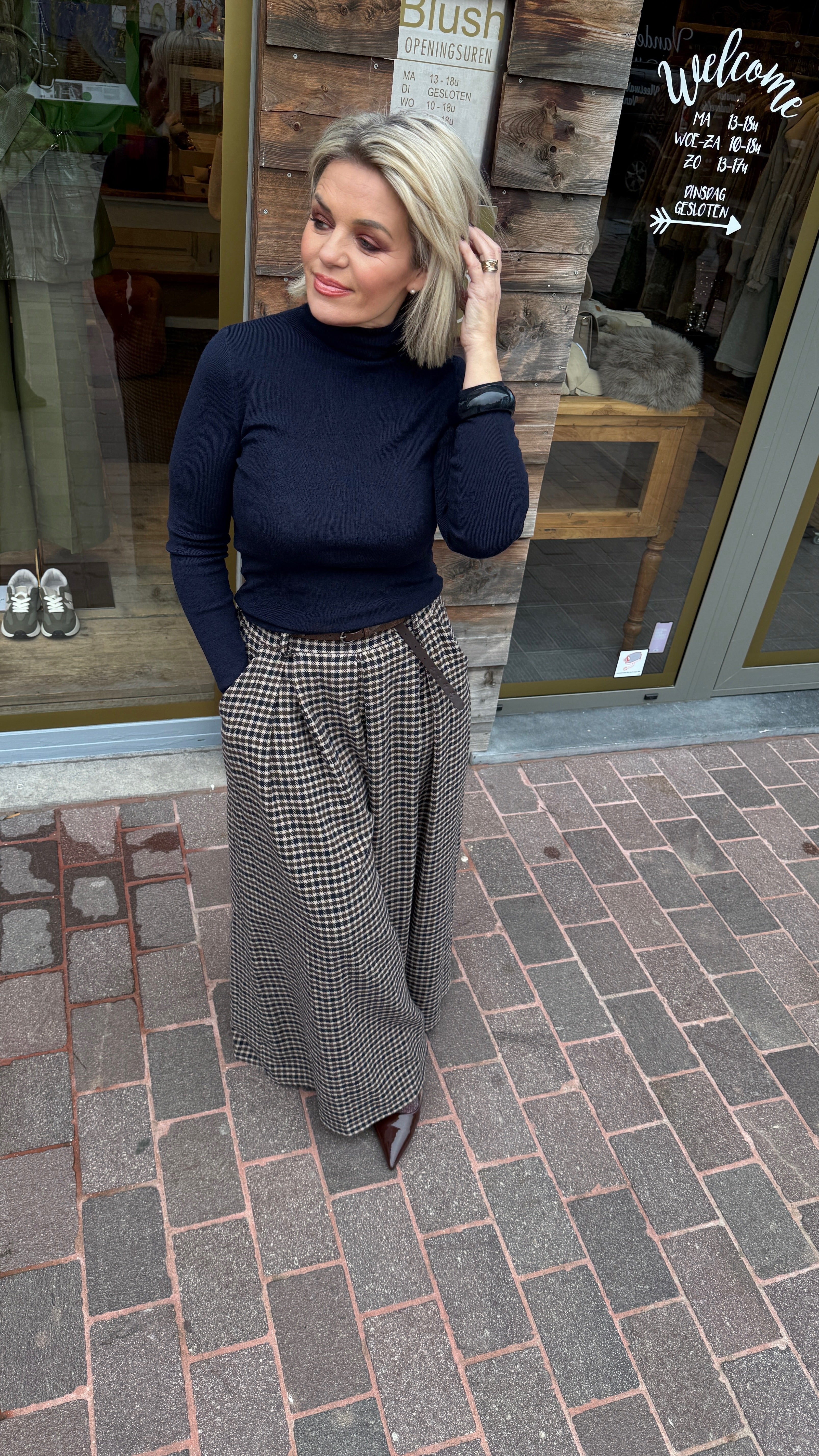 Ruiten broek/ MANON/ blauw