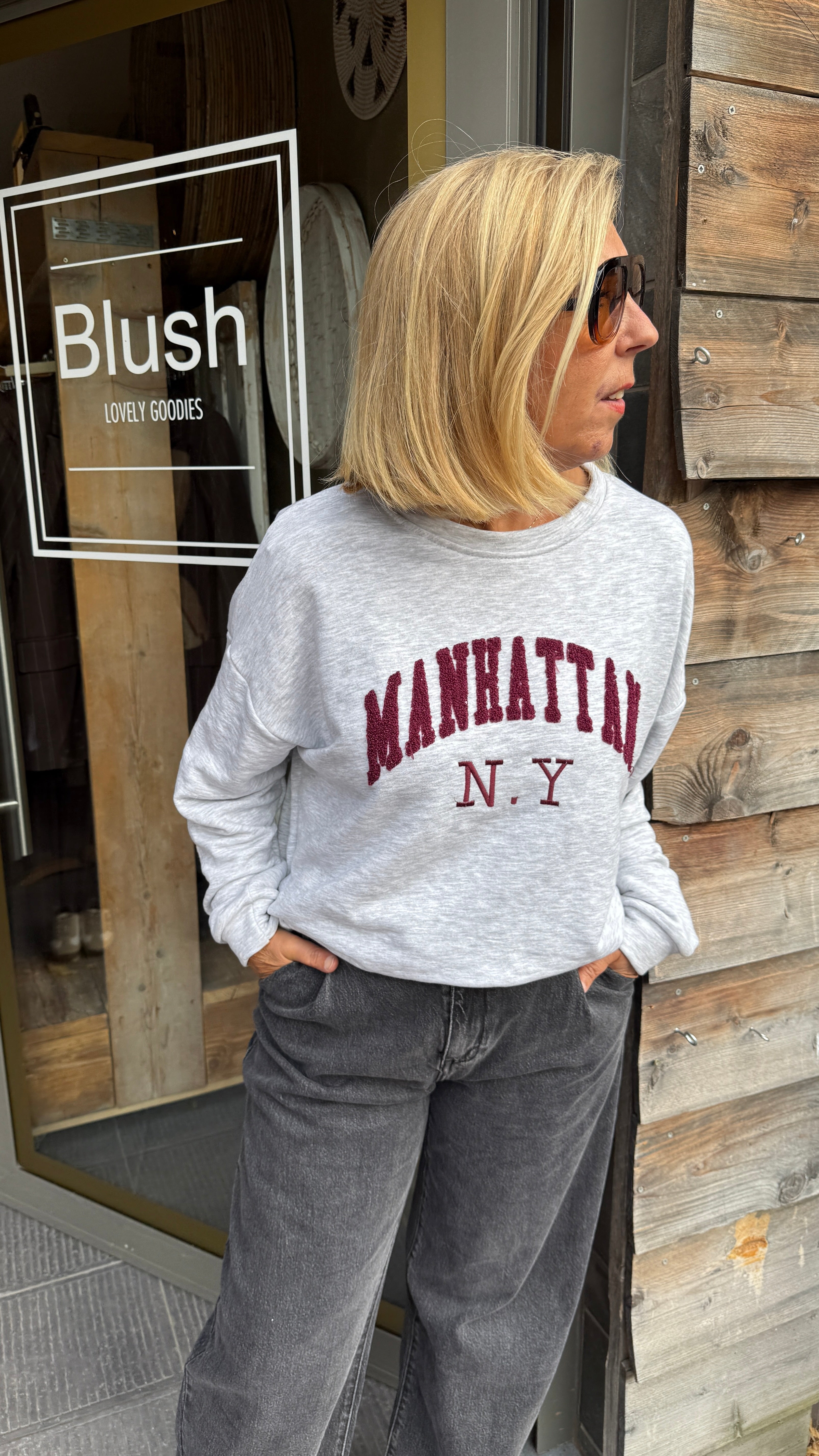 MANHATTAN sweater/ grijs