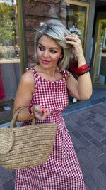Afbeelding in Gallery-weergave laden, Jurk/ruit/ rood/FALUCHE
