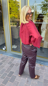 Bordeaux hemd strik/JOLIEN